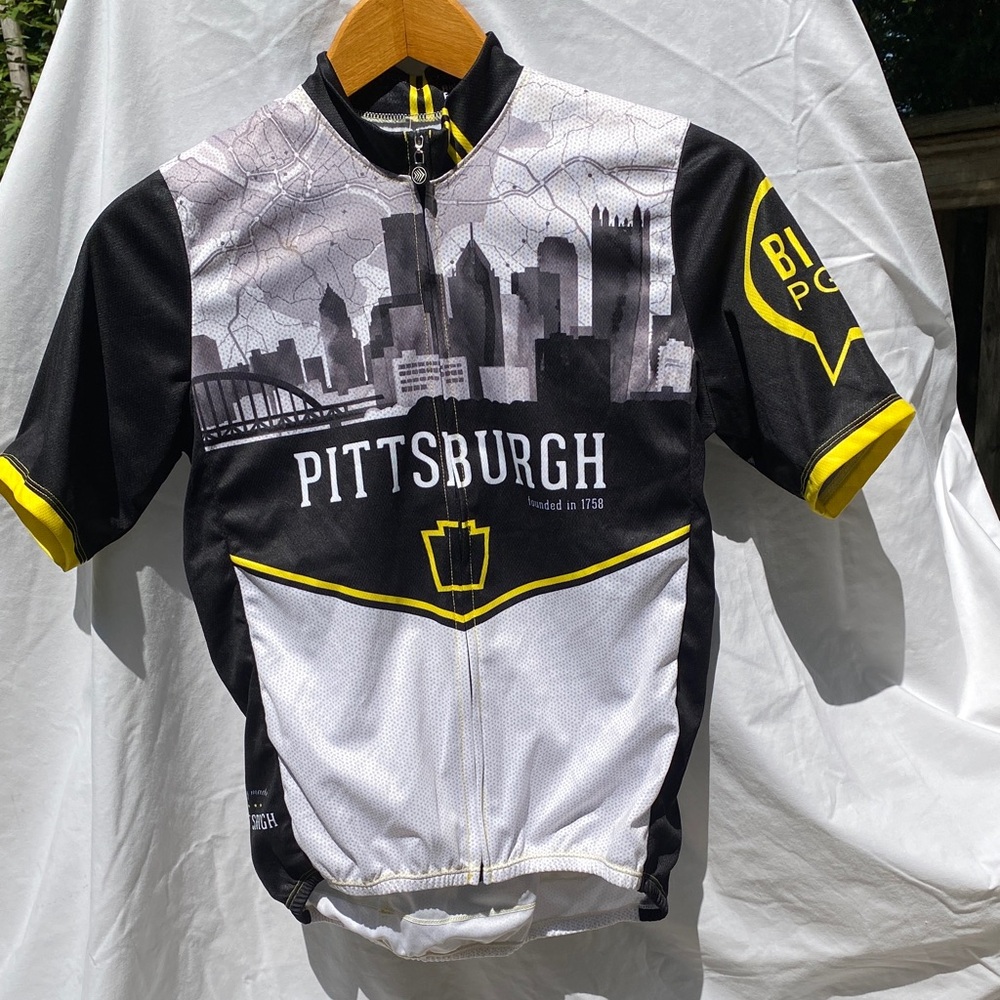 Pittsburgh Aerotech Design Cycling Jersey with Short Sleeves and Full Zipper NWT